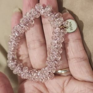 Pink crystal hair ring